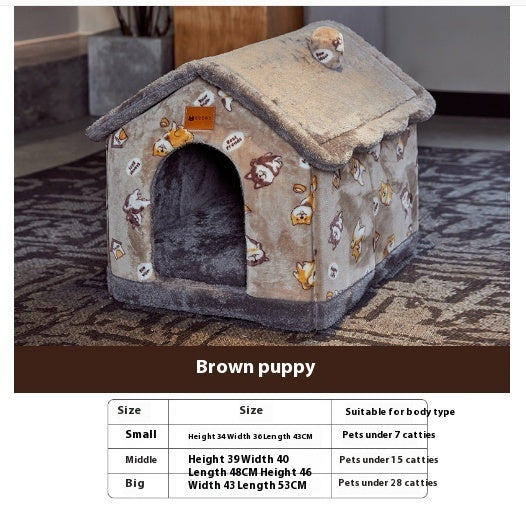 Foldable Dog House Pet Cat Bed Winter Dog