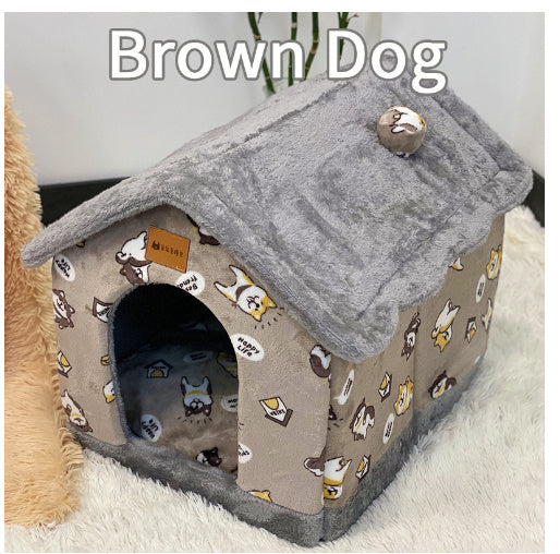 Foldable Dog House Pet Cat Bed Winter Dog