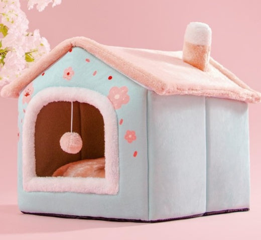 Foldable Dog House Pet Cat Bed Winter Dog