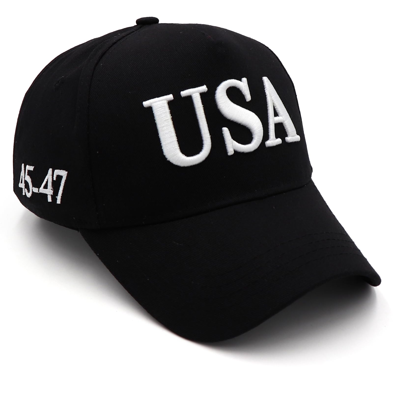 Trump 2024 45-47 Flag Hat Donald Trump Hat 3D USA Embroidery Adjustable Baseball Cap