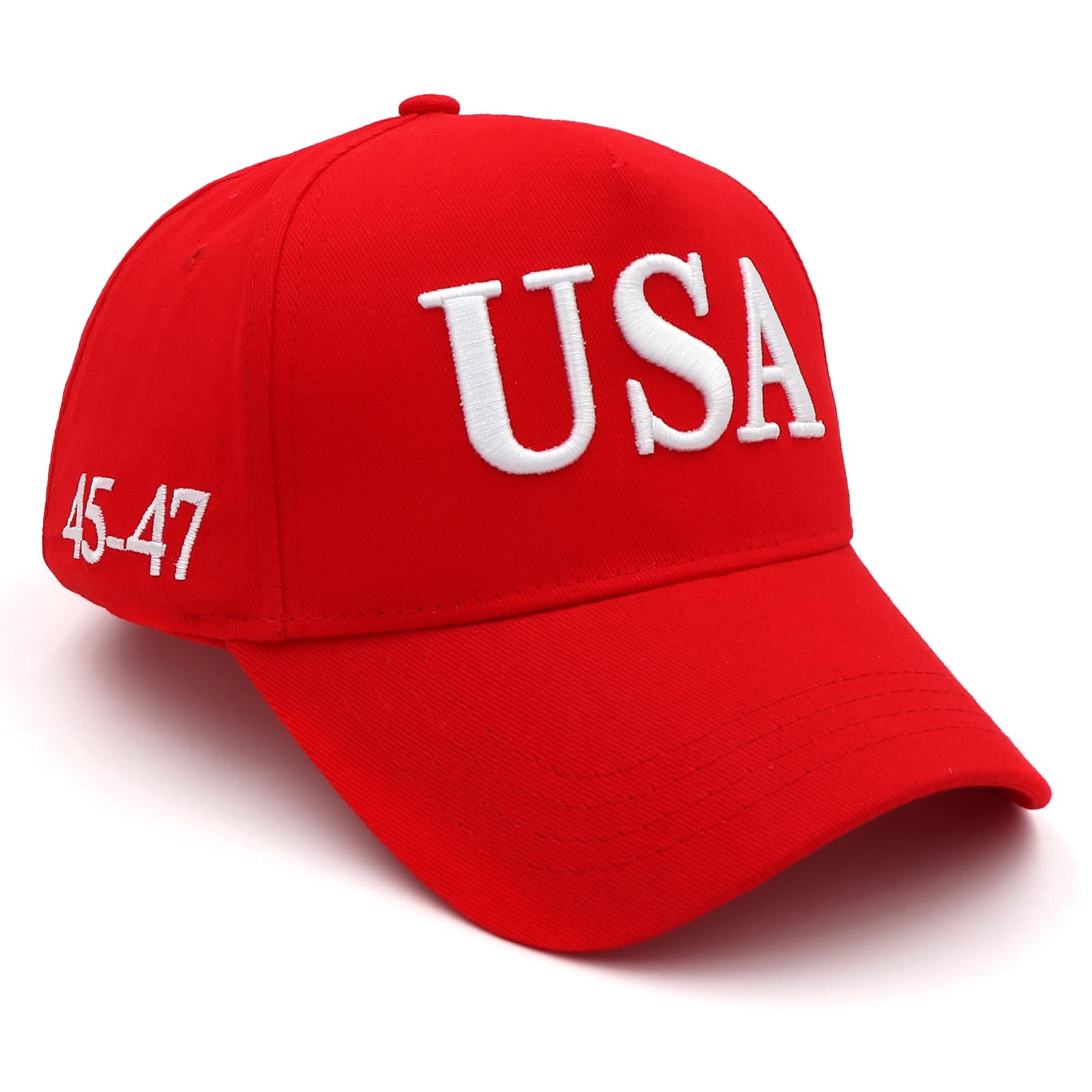 Trump 2024 45-47 Flag Hat Donald Trump Hat 3D USA Embroidery Adjustable Baseball Cap