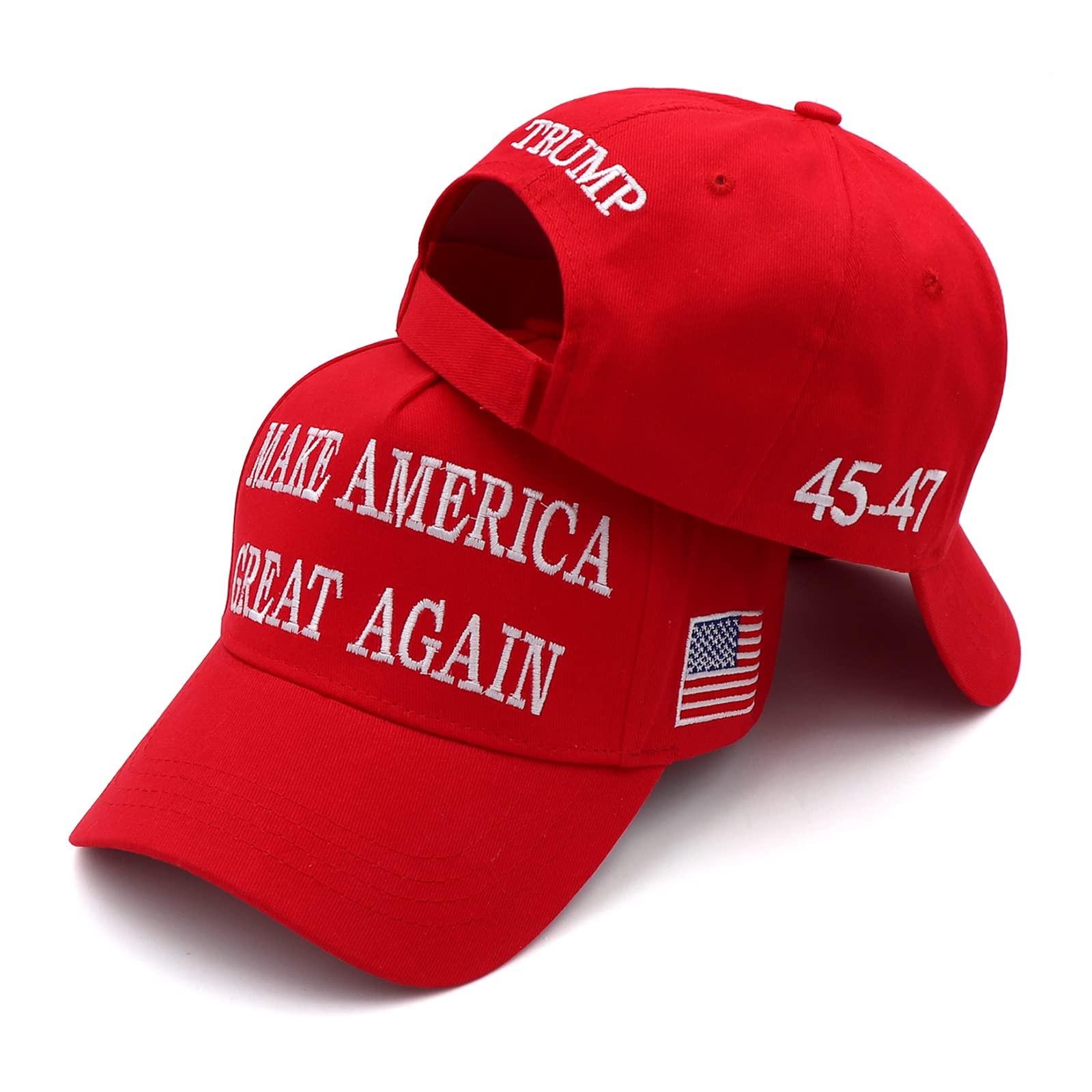 Trump 2024 45-47 Flag Hat Donald Trump Hat 3D USA Embroidery Adjustable Baseball Cap